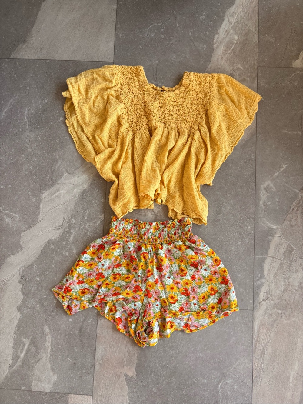 Yellow floral babydoll set bundle